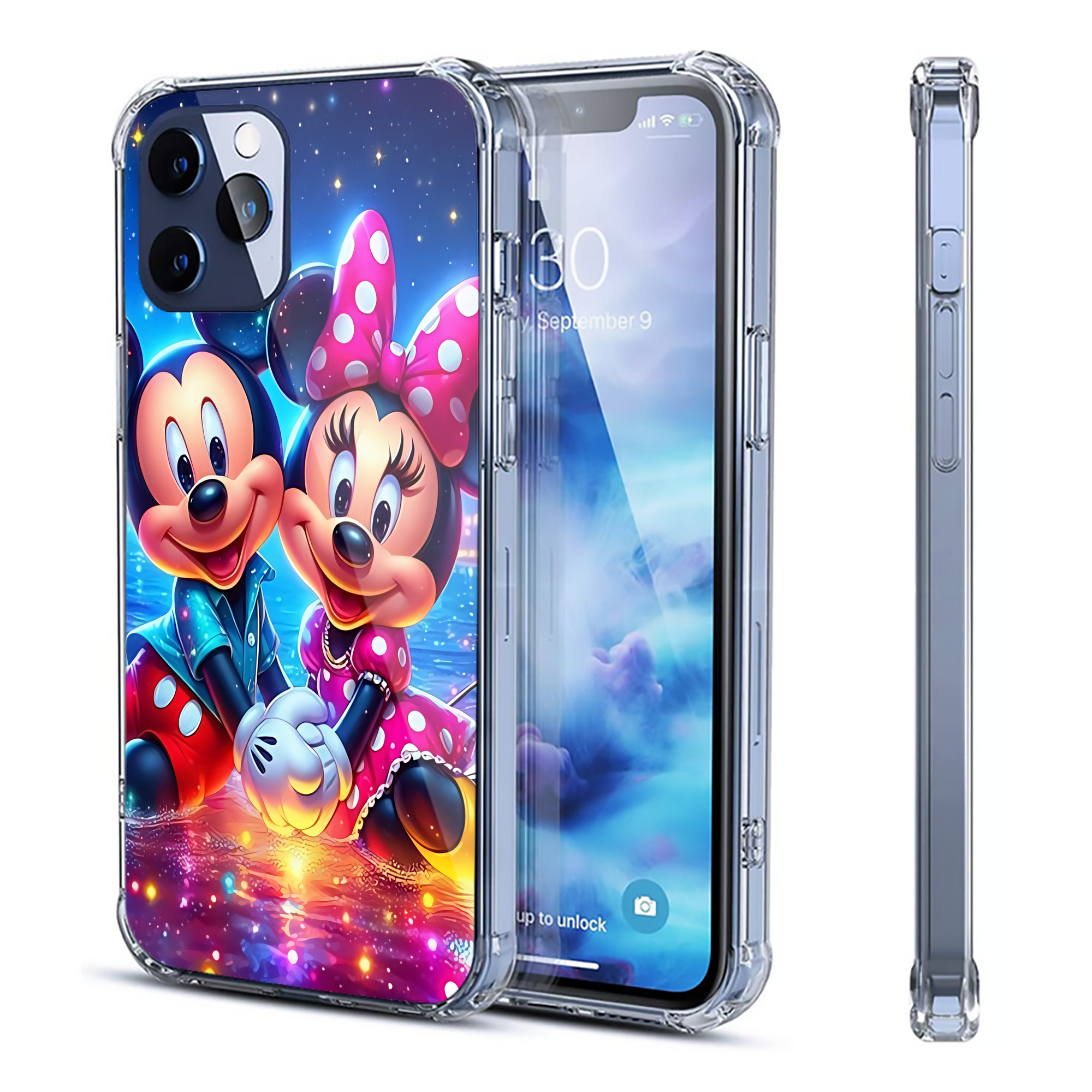 （画像用） ミッキーマウス Mickey Mouse 【iPhone 12シリーズ対応】透明スマホケース（クリアソフトケース）
